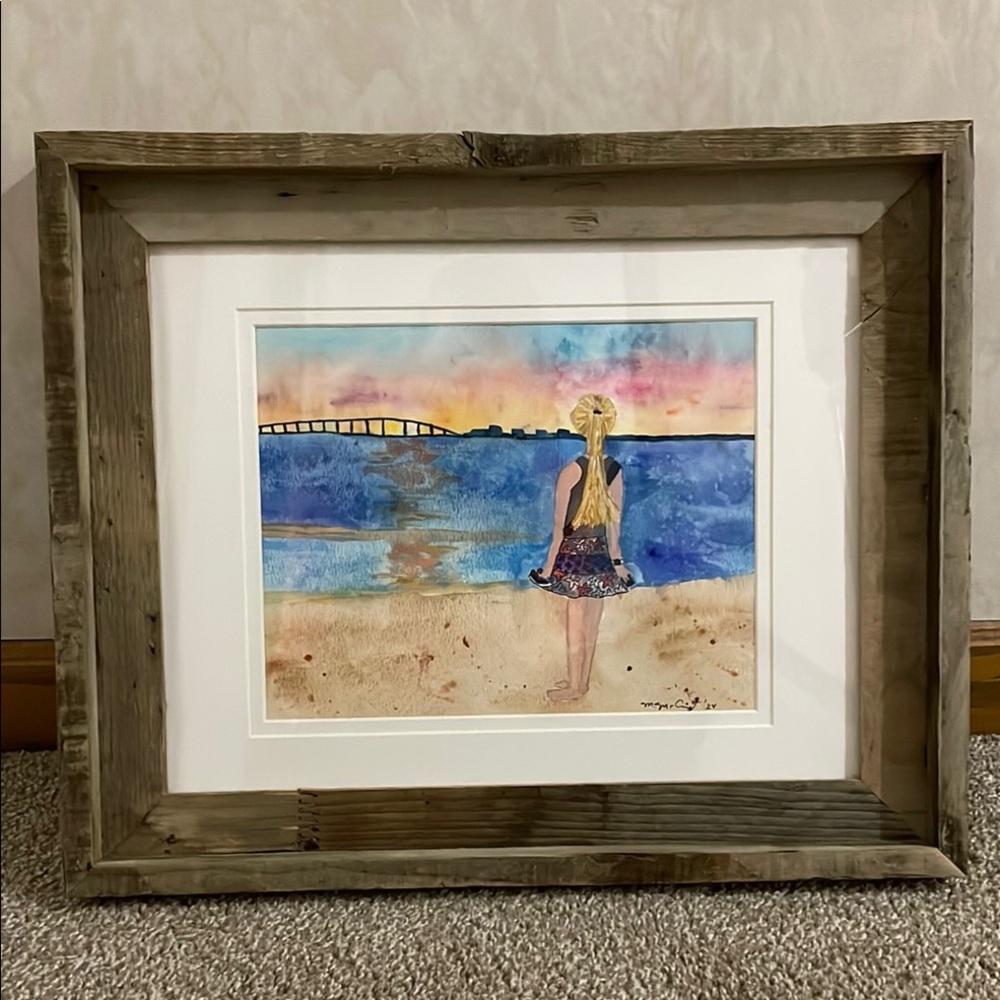 Estero Island Sanibel Florida Sunset Watercolor Painting